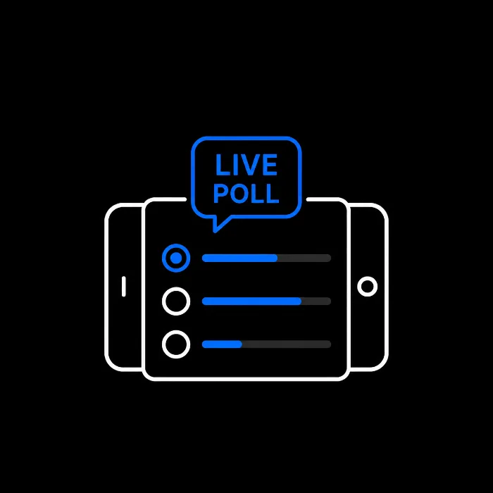 Live polls icon – real-time audience polling for pharma presentations