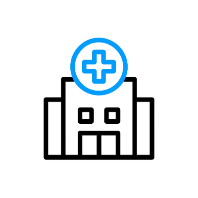 Hospital building icon – healthcare facility 3D visualization for medical clients